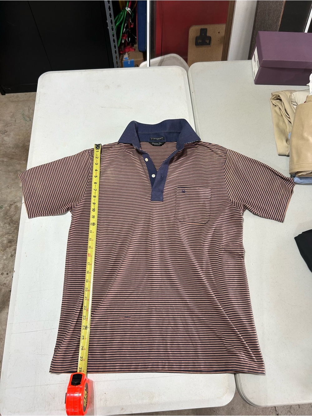 Vintage Christian Dior Monsieur Striped Polo Shirt Men’s Size L